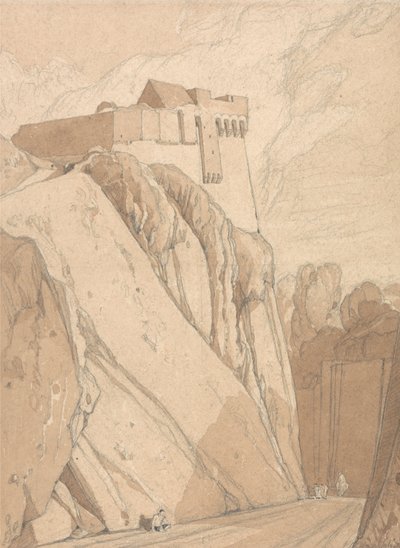 Part of the Old Fortifications at Saint Lo, Normandy by John Sell Cotman